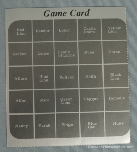 Voltron TeamForce Game Card