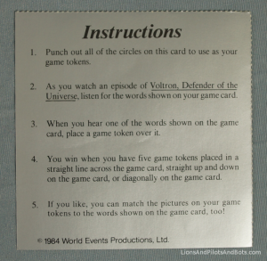 Voltron TeamForce Game Instructions