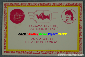 Greg Tyler, Member, Voltron TeamForce!