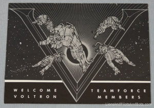 Voltron TeamForce Membership Kit - Welcome Letter (Folded, Front)