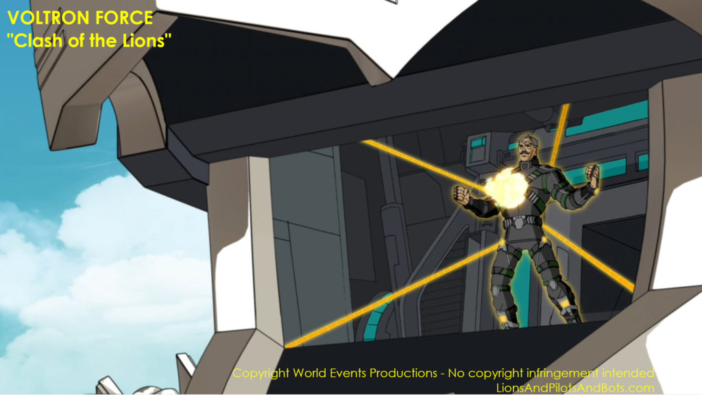 VOLTRON FORCE "Clash of the Lions" - Sky Marshall Wade inside Voltron's head (Black Lion's mouth)