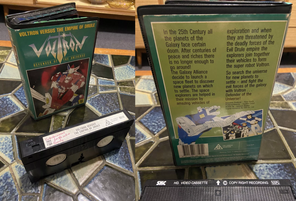 VOLTRON: DEFENDER OF THE UNIVERSE - "Voltron Versus the Empire of Drule" - VHS release by CBS FOX