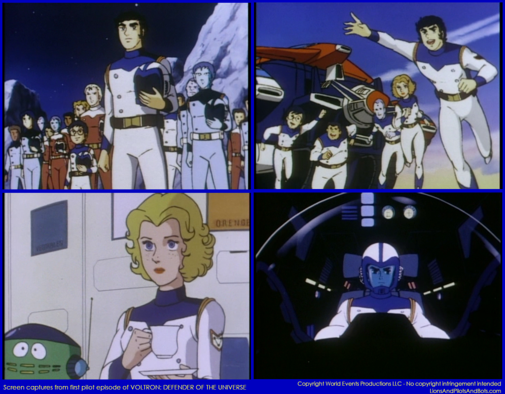 Collage of images from the first pilot episode of VOLTRON: DEFENDER OF THE UNIVERSE